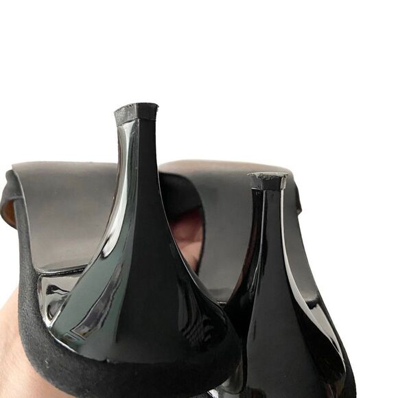 Vintage Stuart Weitzman Bow Accent Pointed Open Back Heel Shoes in Size 9B - Picture 9 of 12